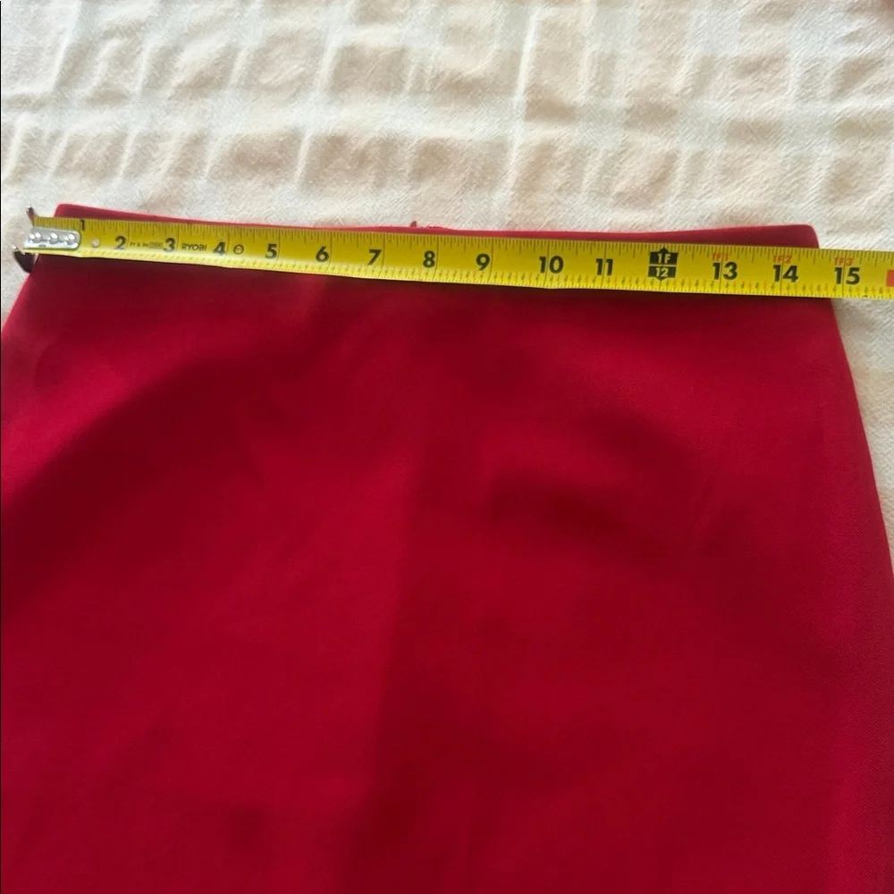 Banana Republic Red Pencil Skirt with Scalloped Hem